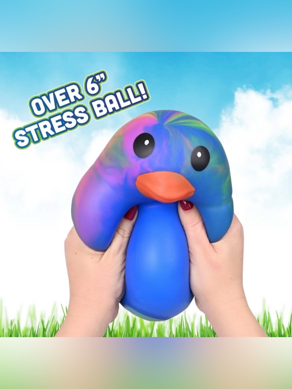 Jumbo Squeezy Duck Tie Dye Sunny Days Squishy TikTok Viral Toy SHIPS TODAY! - Picture 6 of 8